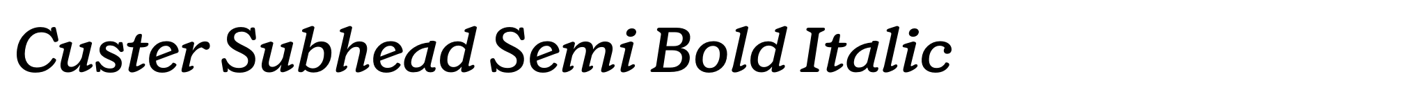 Custer Subhead Semi Bold Italic image